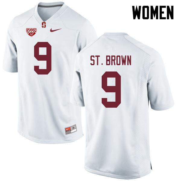 Women #9 Osiris St. Brown Stanford Cardinal College Football Jerseys Sale-White - Click Image to Close